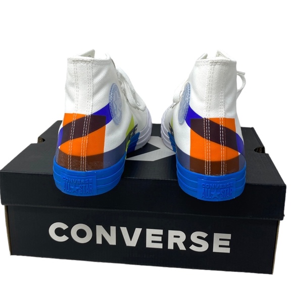 Converse Ctas High Top Shoe Skate For Men Canvas White Multi Sneakers 173184F - Picture 5 of 11